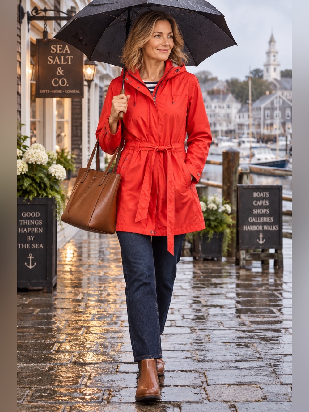 Columbia Pardon My Trench Rain Jacket Women 2X Orange Red Hooded Belted Coat